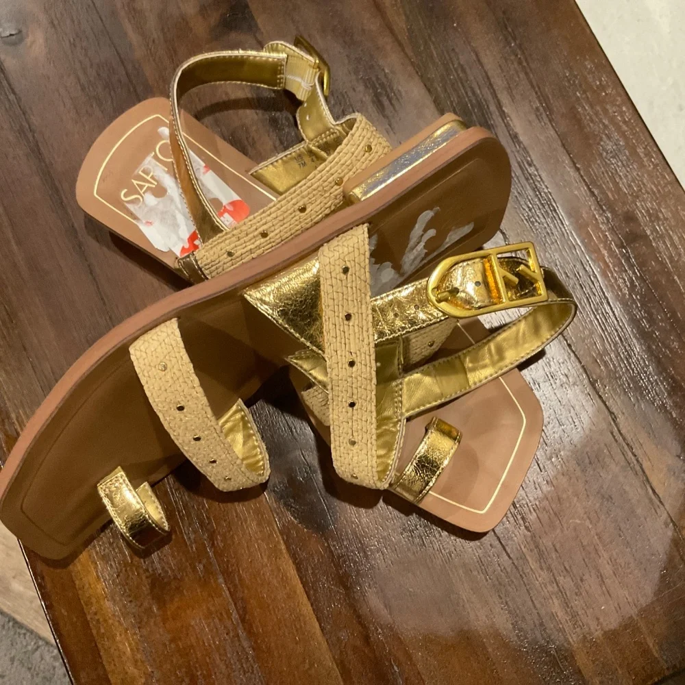 SARTO By Franco Sarto Gold Sandals - Picture 7 of 7